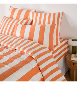 Housse de couette en coton, imprimé rayures La Redoute Interieurs