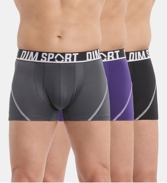 Lot de 3 Boxers Microfibre Sport - Dim - Violet