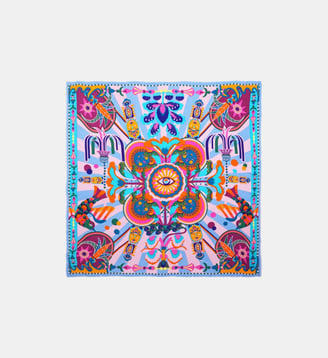 Grand foulard à motifs ENCHANTERED - Wild - Bleu