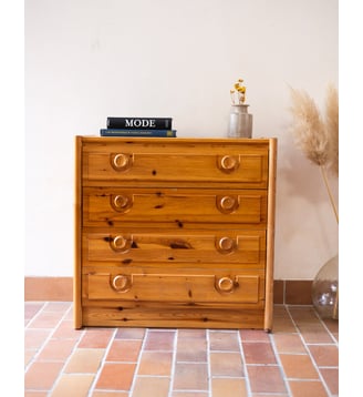 Commode en sapin Garance N°740- Produit chiné - Debongout - Bois clair