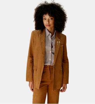 Veste col tailleur uni VIANO - La Petite Etoile - Beige
