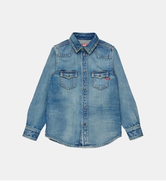 Chemise en denim à manches longues - Diesel Kids - Denim bleu