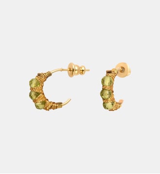 Boucles d'oreilles créoles   - Panarea - Satellite - Vert pâle