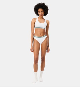 String coton stretch ceinture contrastée - Lacoste - Blanc