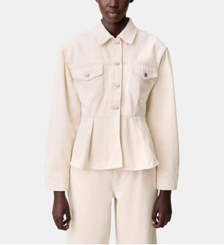 Blouson denim écru manches longues - Claudie Pierlot - Denim ecru