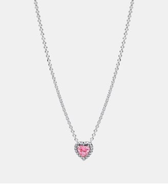Collier Cœur Surélevé Rose - Pandora - Argenté