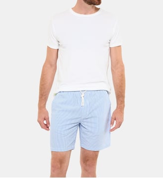 Short rayé en seersucker - Gili's - Bleu ciel