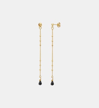 Boucles d'oreilles longues danaé onyx - Caroline Najman - Noir