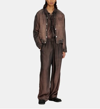 Blouson bomber en denim enduit fluide - Diesel - Marron