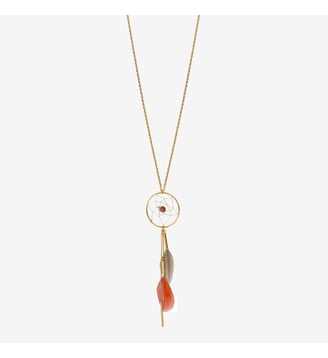 Collier sautoir doré agate verte - DREAM CATCHER - Caroline Najman - Rose