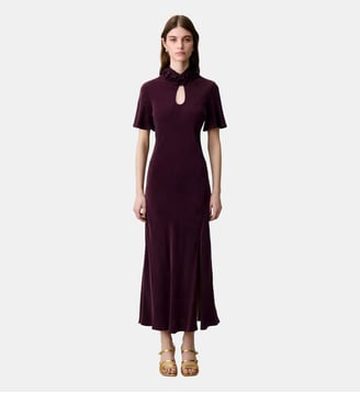 Robe fluide midi - Claudie Pierlot - Dark dahlia