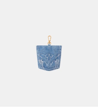 Breloque porte-cartes en forme de poche en denim - Pinko - Multicolore