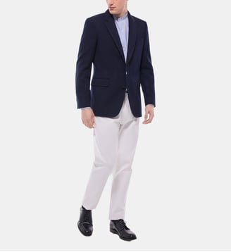 Blazer à chevrons en laine et cachemire Fursac