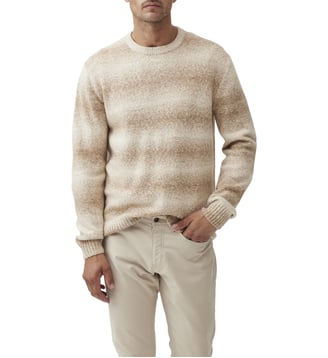 Pull décontracté à rayures en coton Wave Break - Rodd & Gunn - Camel