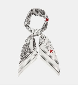 foulard carré Rue du Jour - Agnès b. - Blanc