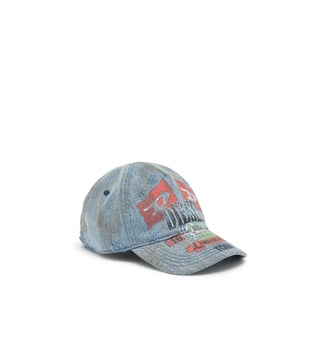 Casquette en denim avec graphismes de concert - Diesel - Bleu clair