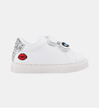 Baskets Enfant En Cuir Mini Edith Eyes - Bons Baisers - Blanc
