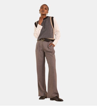 Pantalon Large À Rayures Bernie - Maison 123 - Gris souris