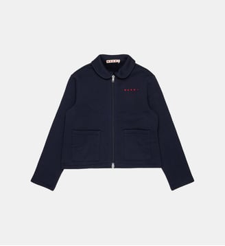 Sweat zippé avec logo - Marni - Bleu foncé