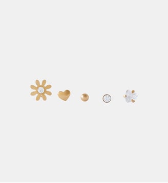 Set de 5 piercings nez studs acier inoxydable doré Balaboosté