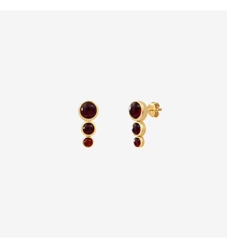 Boucles d'oreilles dorées rhodochrosite - andrea Caroline Najman