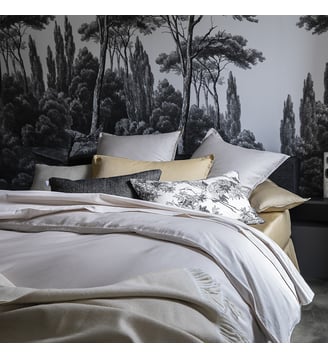 Housse de couette unie en satin de coton bio, TEOPHILE - Alexandre Turpault - Beige lune