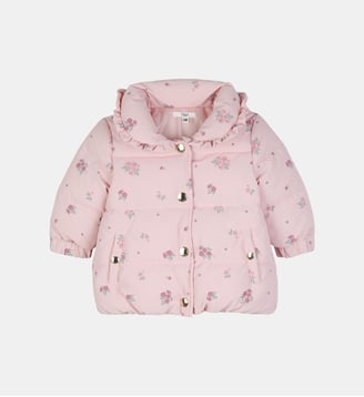 Doudoune à fleur - Chloe Kids - Dirty pink