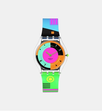 Montre Skin Rose, Orange, Noir SS08K119 - Swatch - Transparent
