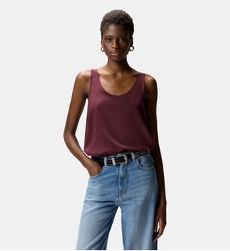 Débardeur en soie sand wash - Pinko - Bordeaux