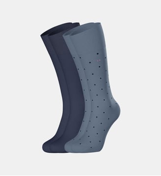 Lot de 2 paires Chaussettes à motifs - Eden Park - Bleu foncé