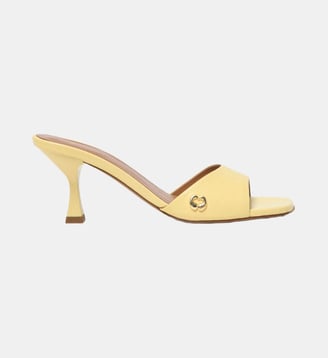 Mules en cuir - Maje - Jaune pâle