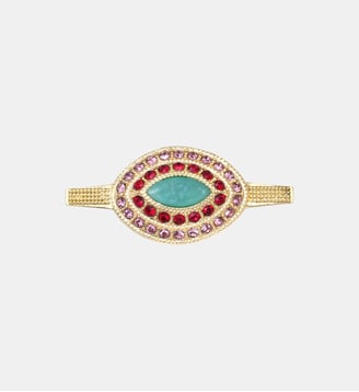 Broche   - Traviata - Satellite - Vert et rose