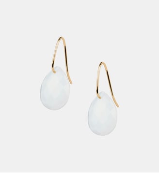 Boucles d'oreilles, agate blanche, or jaune - Morganne Bello - Or jaune