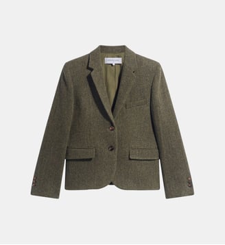 Veste à chevrons en laine vierge - JULIET - Gerard Darel - Vert kaki