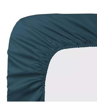 Drap housse b30 satin de coton - Garnier Thiebaut - Bleu ardoise