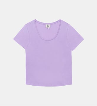 T-shirt manches courtes col rond uni TIANA - La Petite Etoile - Parme