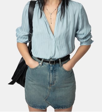 Blouse Tink Satin - Zadig&Voltaire - Bleu mist