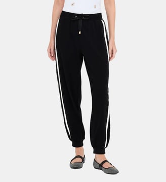 Pantalon de jogging en molleton avec dentelle - Liu Jo - Noir
