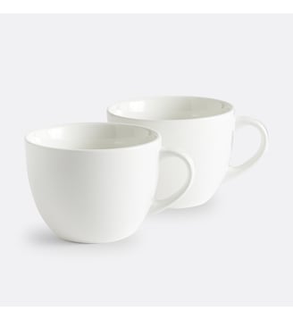 Lot de 2 bols à anse en porcelaine - La Redoute Interieurs - Blanc