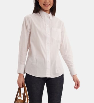 Chemise Maureen en coton marine à motifs - Ines de la Fressange Paris - Blanc