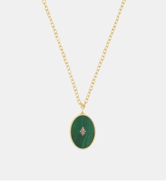 Collier plaqué or  CASSIOPÉE - Nilaï - Vert