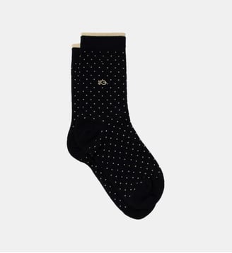 Chaussettes en coton peigné à pois - Billybelt - Noir et beige