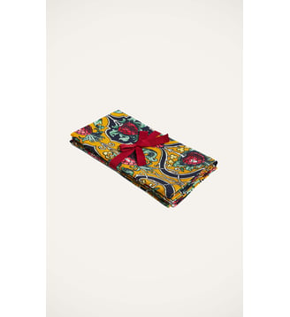 Grand Serviettes de Table Ananas (50X50) Set de 2 - La DoubleJ - Jaune