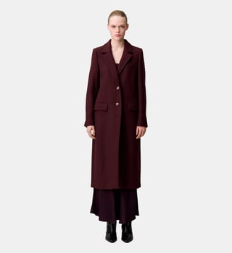 Manteau long laine mélangée - Claudie Pierlot - Bordeaux