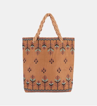 Sac cabas avec broderies IKER - Wild - Nude
