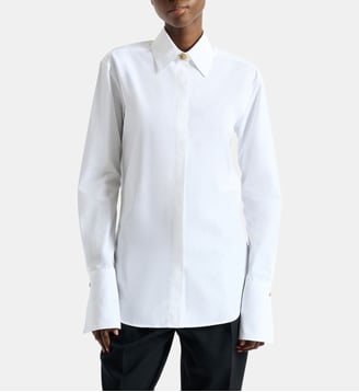 Chemise en popeline de coton - Balmain - Blanc