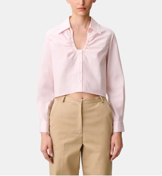 Chemise popeline coton - Claudie Pierlot - Rose pâle