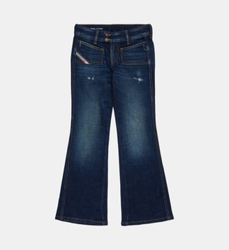 Jeans bootcut bleu foncé avec abrasions - D-Eki - Diesel Kids - Denim bleu