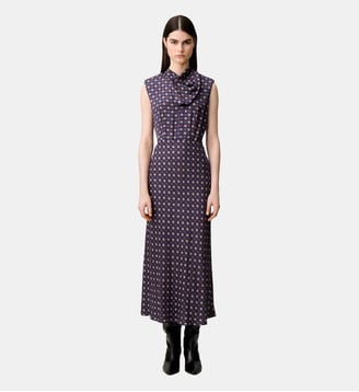 Robe fluide col foulard - Claudie Pierlot - Print marine