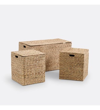 Lot de 3 malles jacinthe d'eau L86 cm - La Redoute Interieurs - Naturel